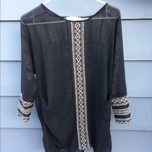 Black sheer pullover top